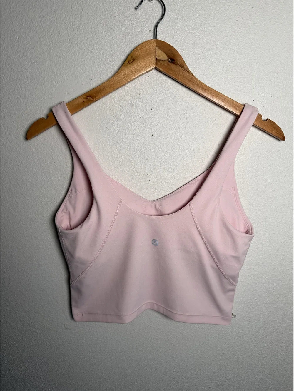 Lululemon Align Tank Top Size 8 Blush Pink Built In Bra Cropped Yoga